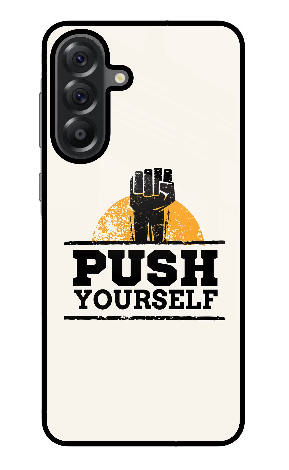 Push Yourself Samsung A56 5G Glass Case Back Cover by Casekaro
