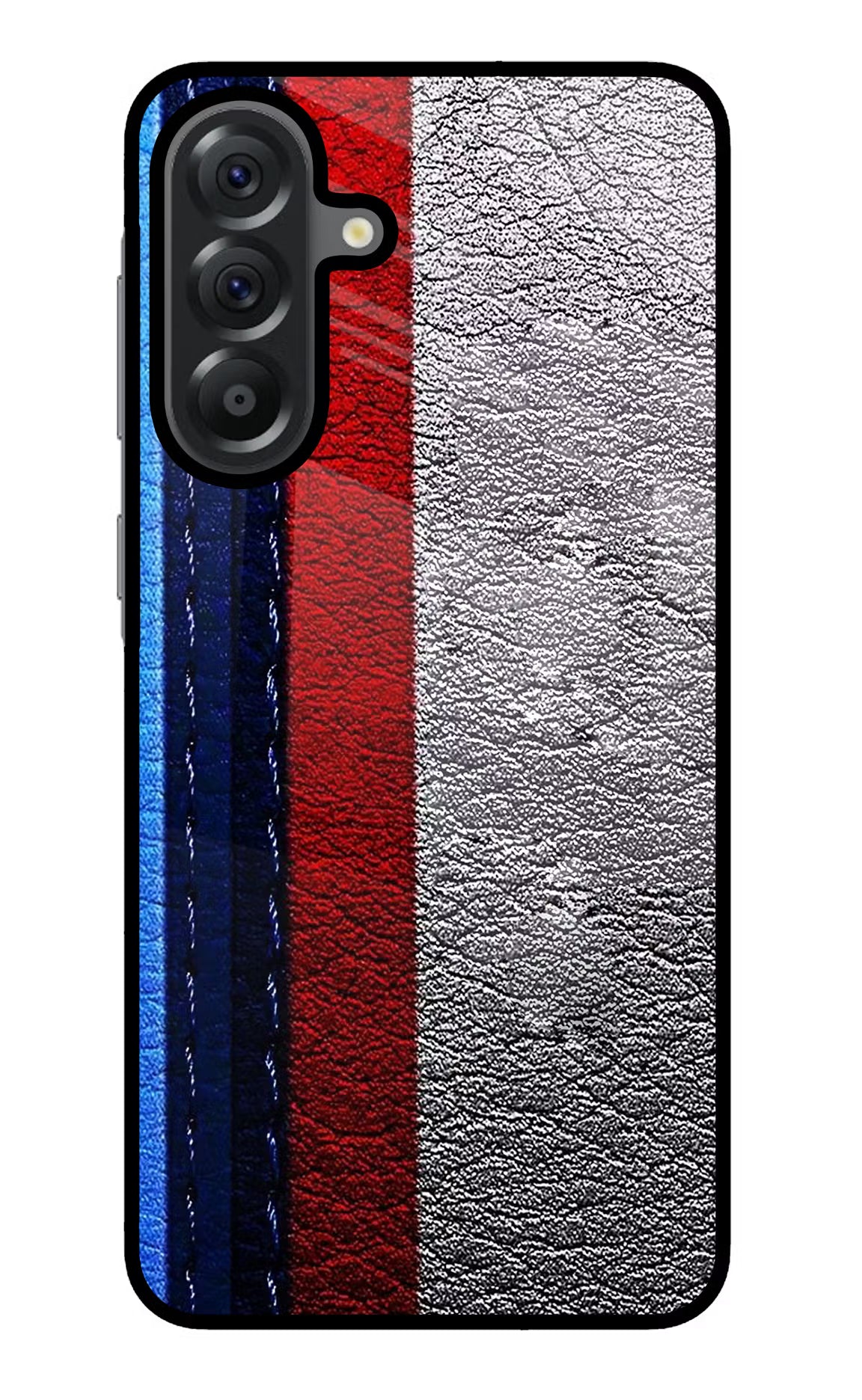 BMW Stripes Samsung A56 5G Glass Case Back Cover by Casekaro