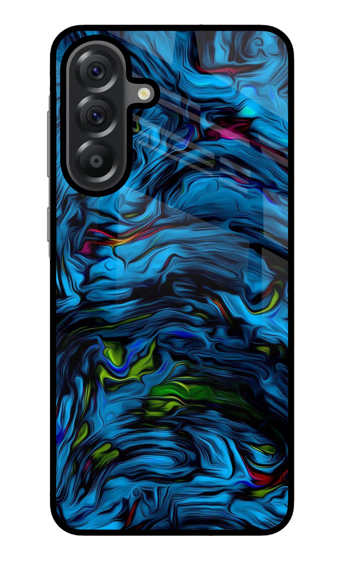 Dark Blue Abstract Samsung A56 5G Glass Case