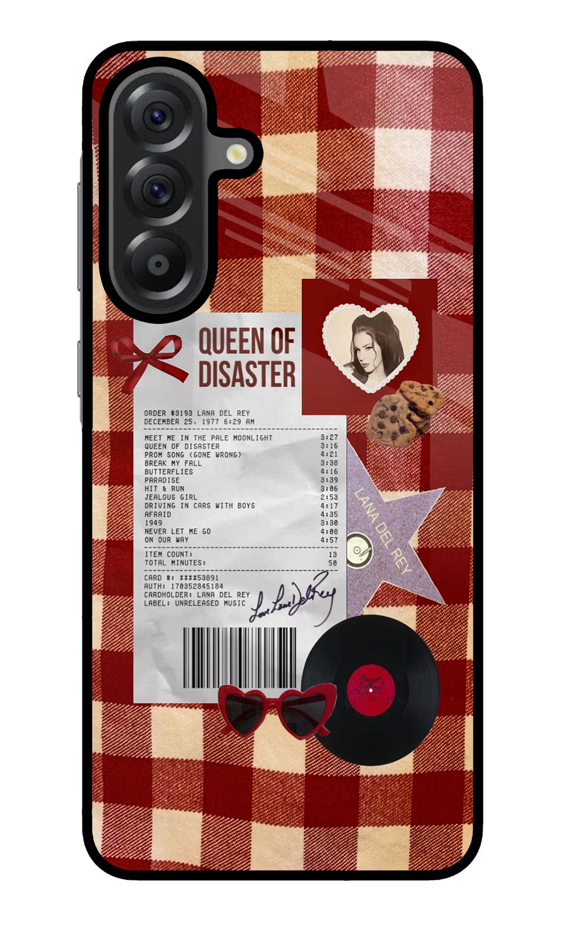 Queen of Disaster Samsung A56 5G Glass Case Back Cover by Casekaro
