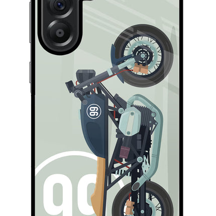 Classic Cafe Racer 99 Samsung A56 5G Glass Case Back Cover by Casekaro