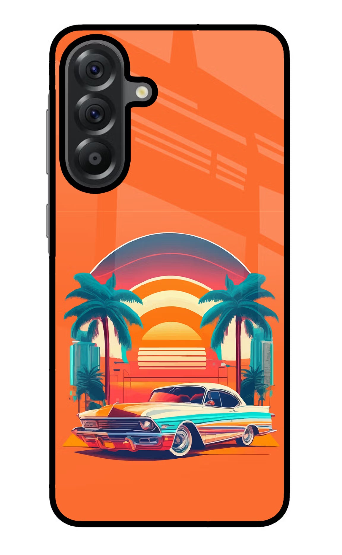 Palm Drive 80s Samsung A56 5G Glass Case