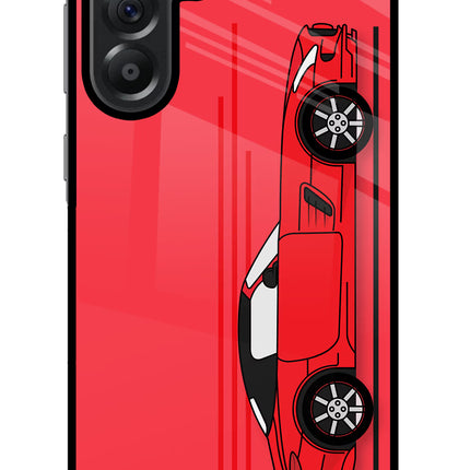 Red Velocity Samsung A56 5G Glass Case Back Cover by Casekaro