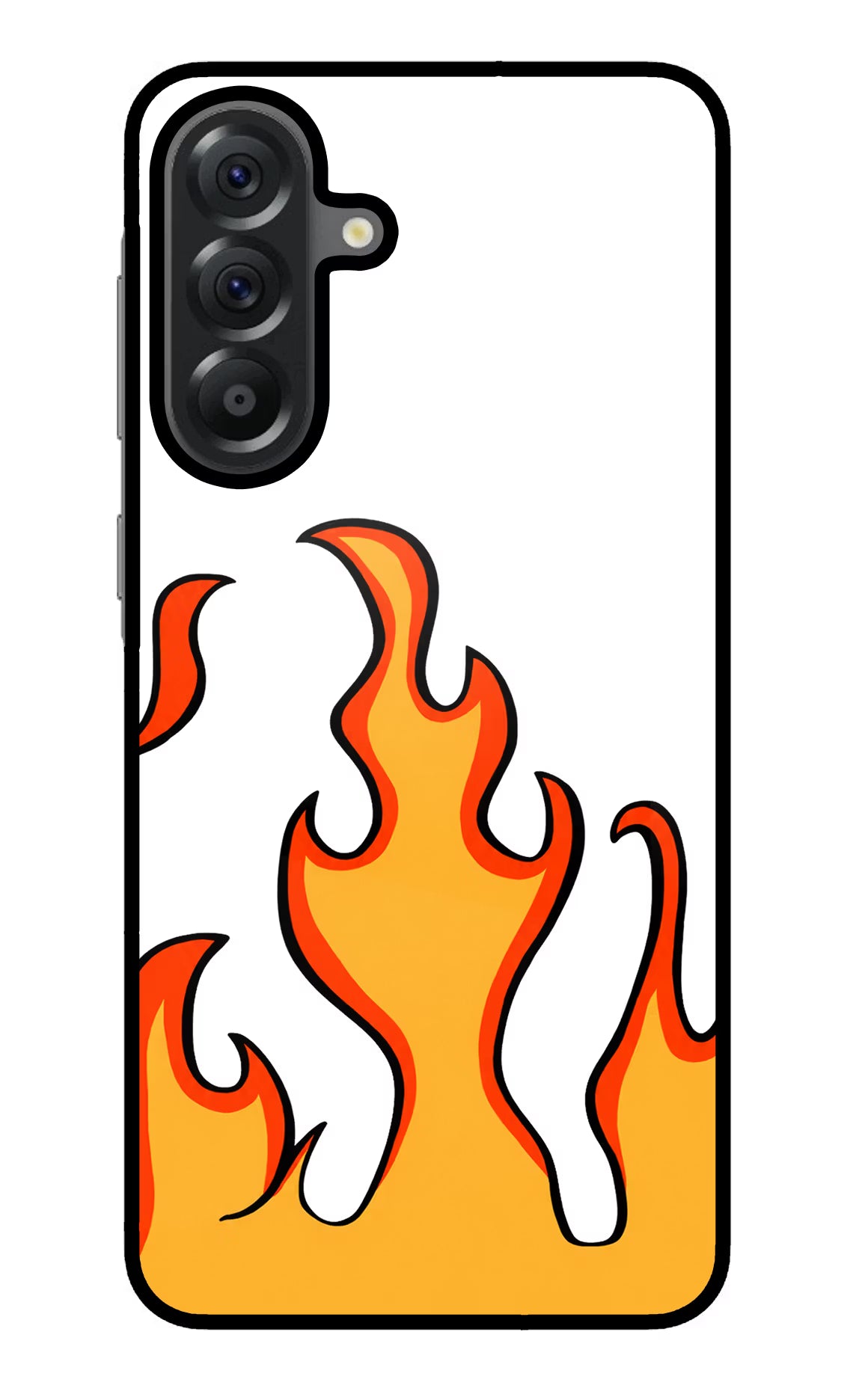 Fired Up – White Samsung A56 5G Glass Case Back Cover by Casekaro