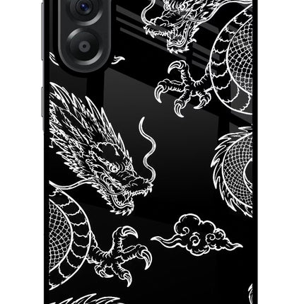 Twin Dragons Samsung A56 5G Glass Case Back Cover by Casekaro