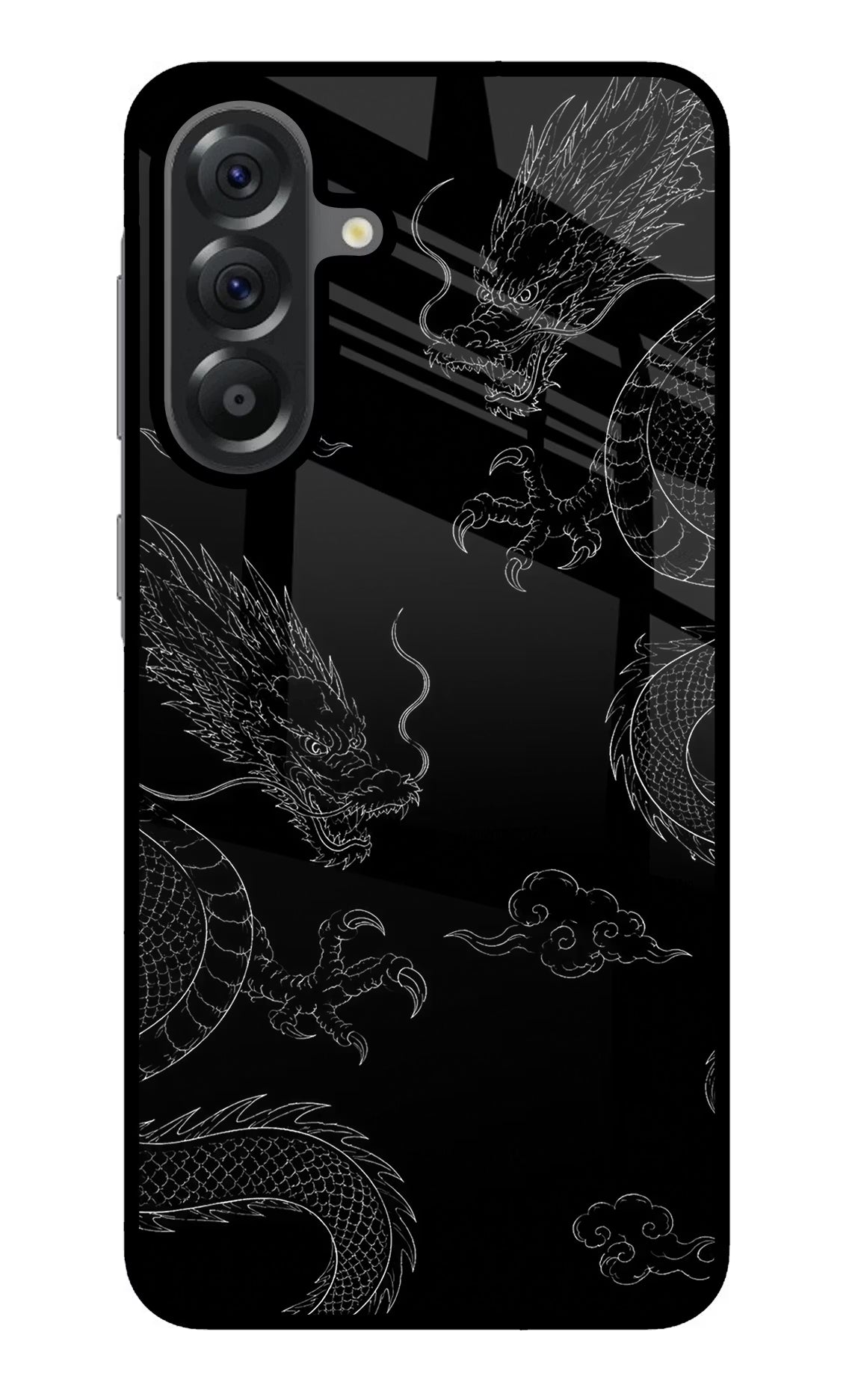 Twin Dragons Samsung A56 5G Glass Case Back Cover by Casekaro