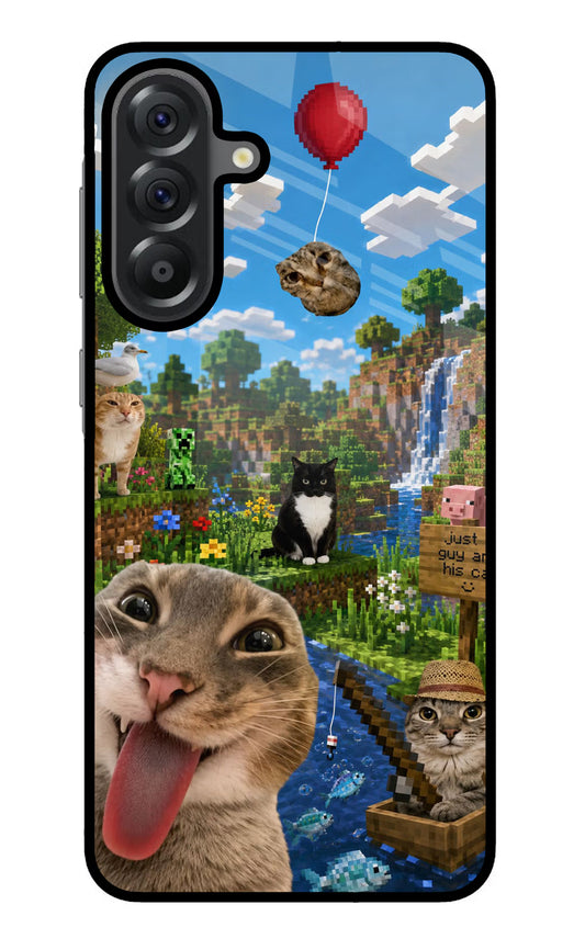 Minecraft Cat Chaos Samsung A56 5G Glass Case