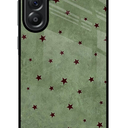 Green Stars Samsung A56 5G Glass Case Back Cover by Casekaro