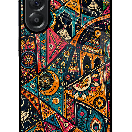 Folk Print Samsung A56 5G Glass Case