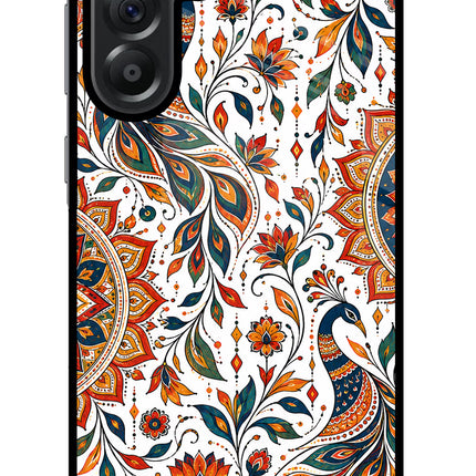White Mayura Samsung A56 5G Glass Case