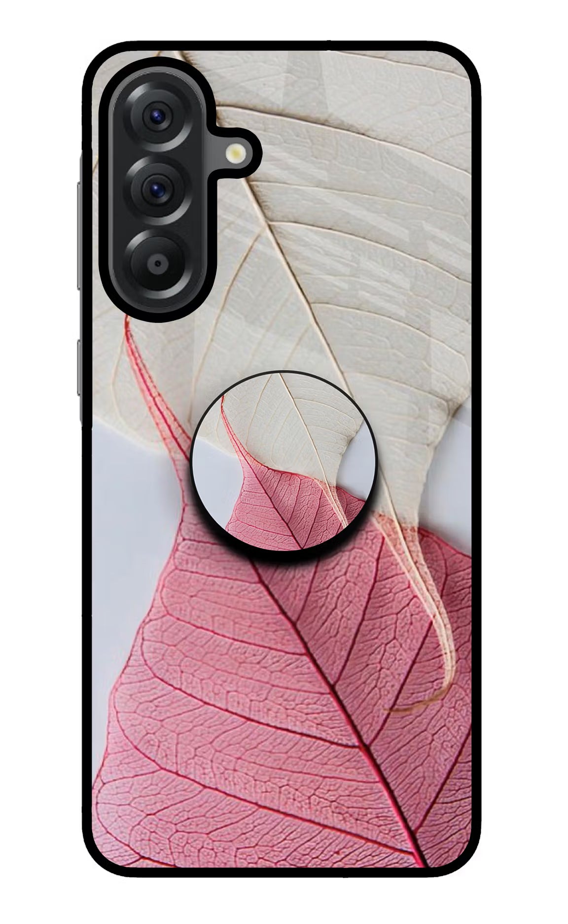 White Pink Leaf Samsung A56 5G Pop Case by Casekaro