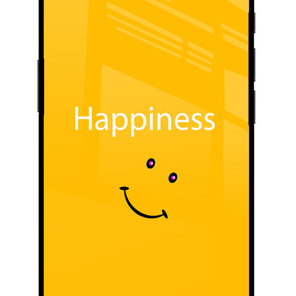 Happiness With Smiley iPhone 16e Glass Case Back Cover by Casekaro