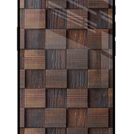 Wooden Cube Design iPhone 16e Glass Case Back Cover by Casekaro