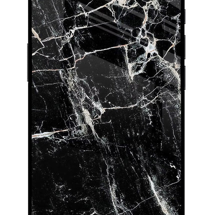 Black Marble Texture iPhone 16e Glass Case