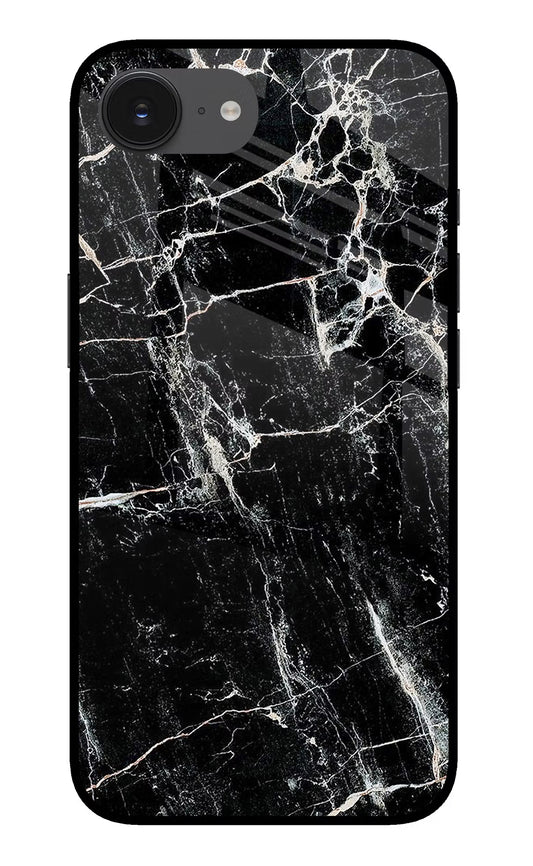 Black Marble Texture iPhone 16e Glass Case