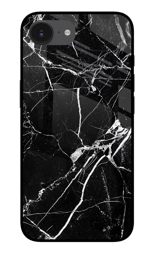 Black Marble Pattern iPhone 16e Glass Case