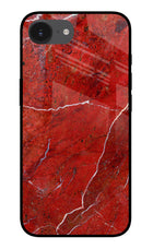 Red Marble Design iPhone 16e Glass Case
