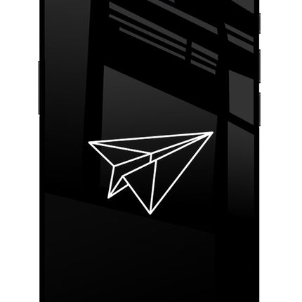 Paper Plane White iPhone 16e Glass Case Back Cover by Casekaro