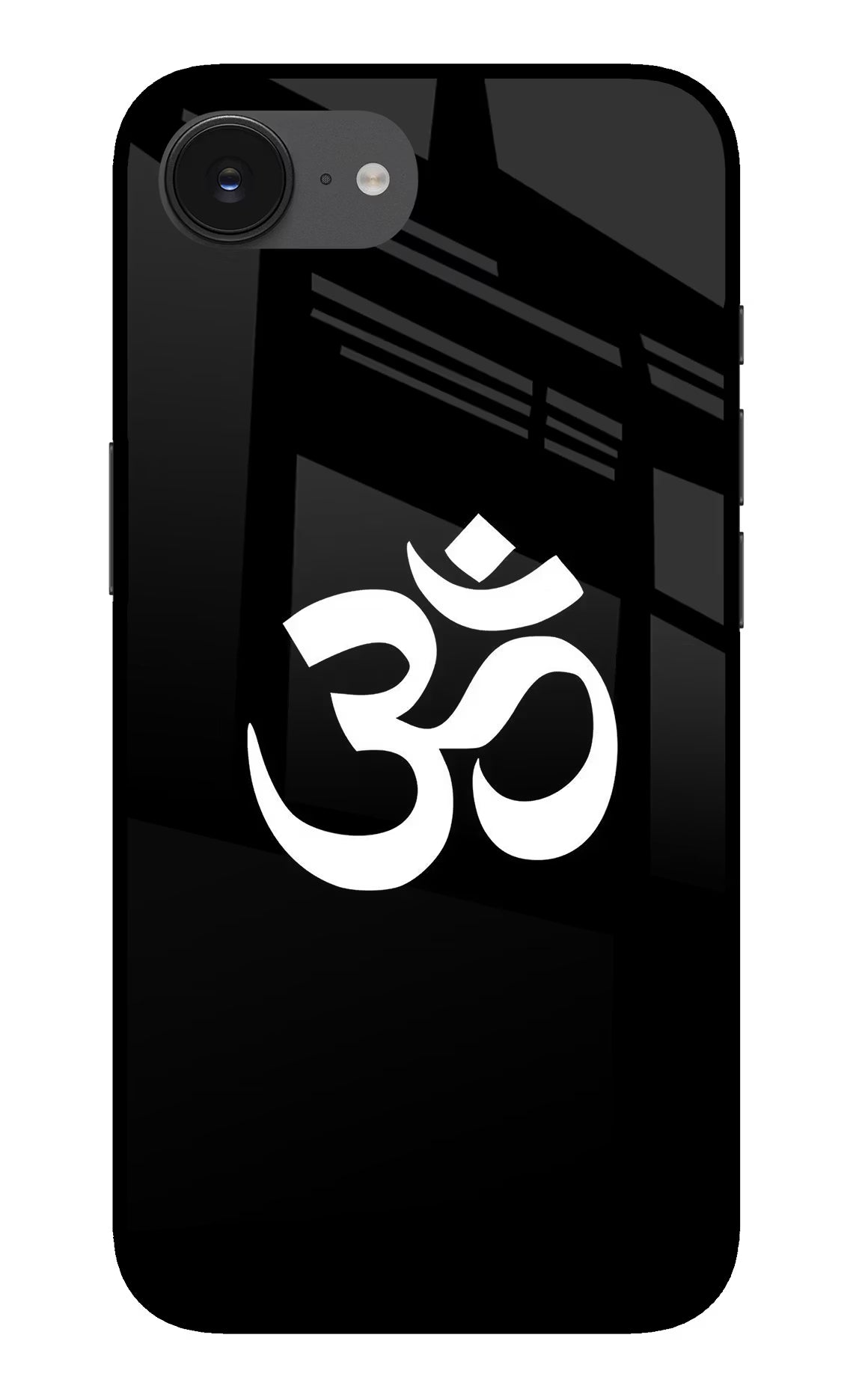 Om iPhone 16e Glass Case Back Cover by Casekaro