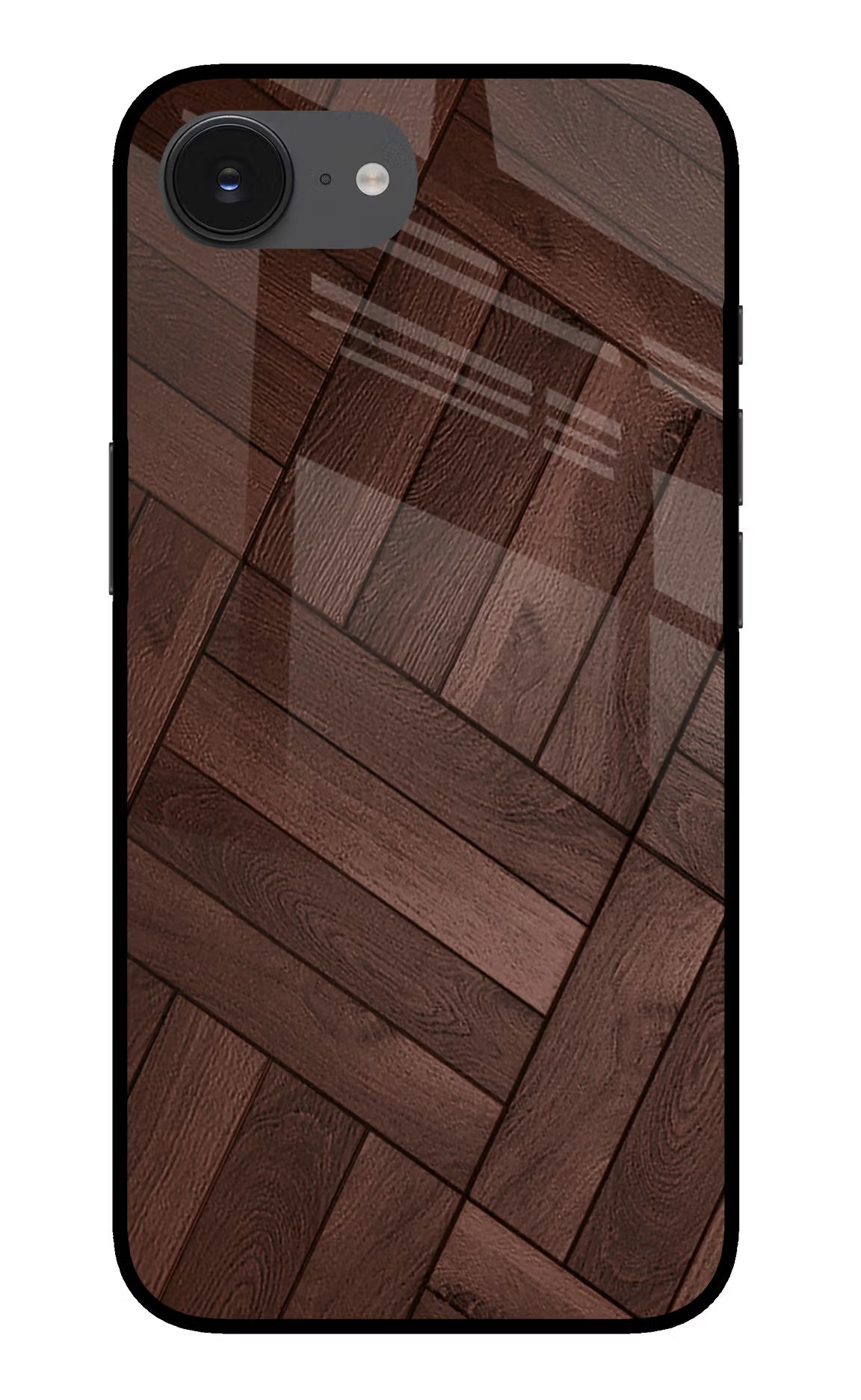 Wooden Texture Design iPhone 16e Glass Case Back Cover by Casekaro