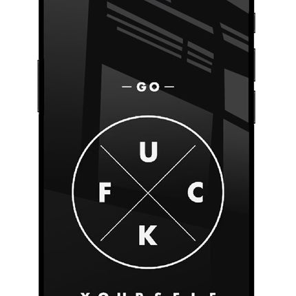 Go Fuck Yourself iPhone 16e Glass Case Back Cover by Casekaro