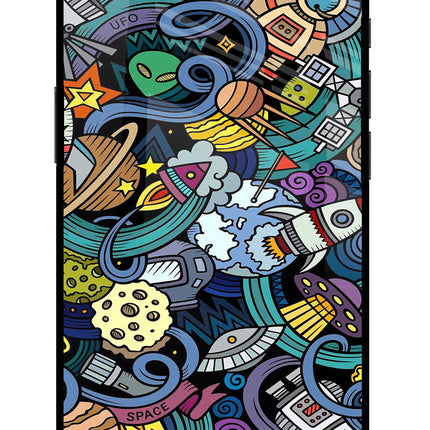 Space Abstract iPhone 16e Glass Case Back Cover by Casekaro