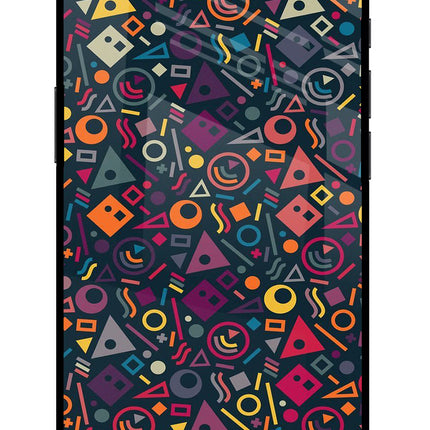 Geometric Abstract iPhone 16e Glass Case Back Cover by Casekaro