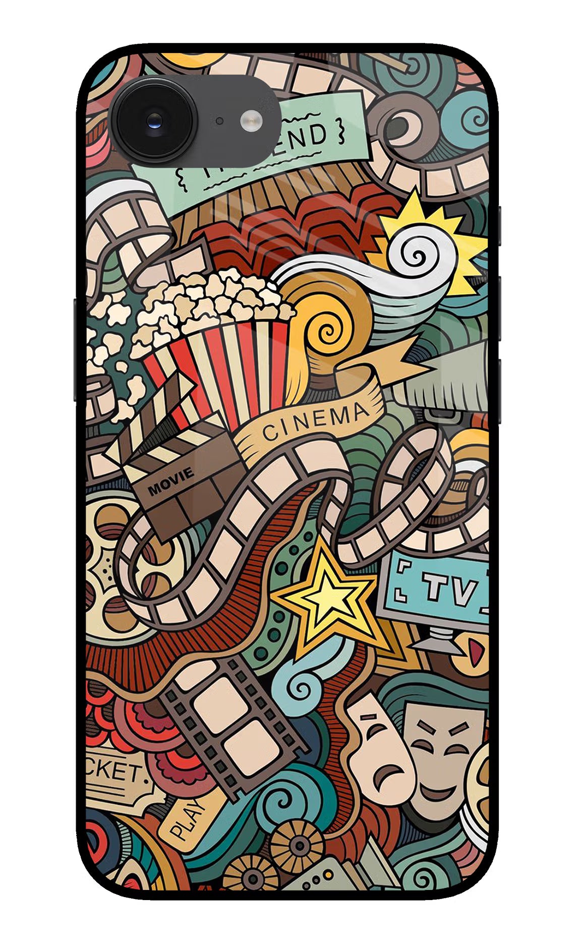 Cinema Abstract iPhone 16e Glass Case Back Cover by Casekaro