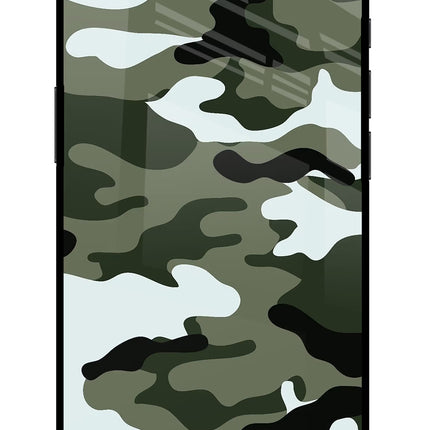 Camouflage iPhone 16e Glass Case Back Cover by Casekaro