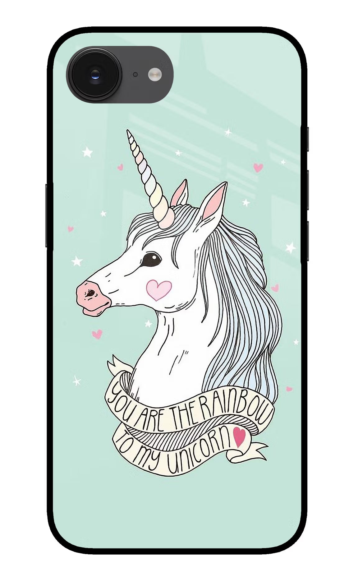 Unicorn Wallpaper iPhone 16e Glass Case Back Cover by Casekaro