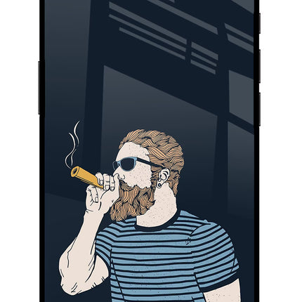 Smoking iPhone 16e Glass Case Back Cover by Casekaro