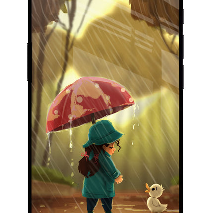 Rainy Day iPhone 16e Glass Case Back Cover by Casekaro