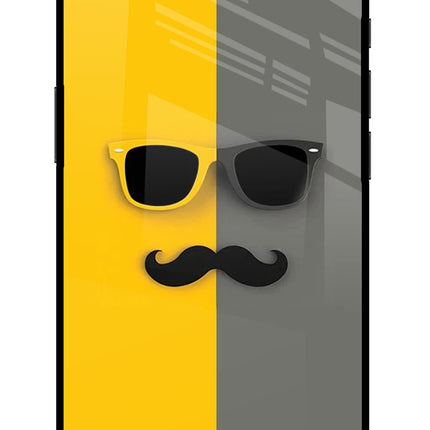 Sunglasses with Mustache iPhone 16e Glass Case Back Cover by Casekaro