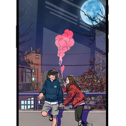 Chilling Couple iPhone 16e Glass Case Back Cover by Casekaro