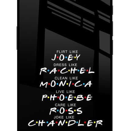FRIENDS Character iPhone 16e Glass Case Back Cover by Casekaro