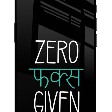 Zero Fucks Given iPhone 16e Glass Case Back Cover by Casekaro