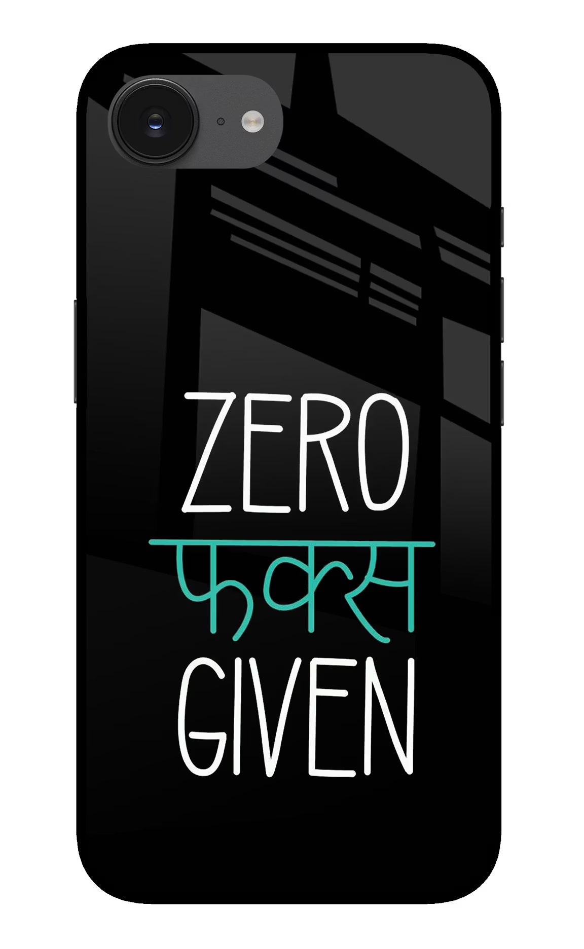 Zero Fucks Given iPhone 16e Glass Case Back Cover by Casekaro