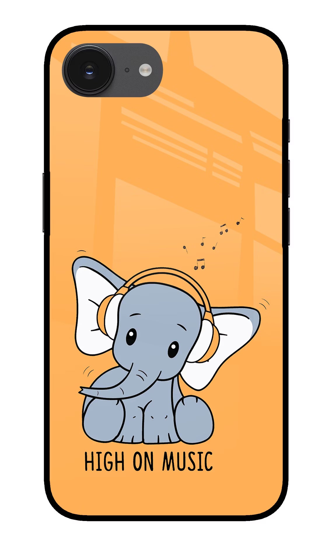 High On Music iPhone 16e Glass Case Back Cover by Casekaro