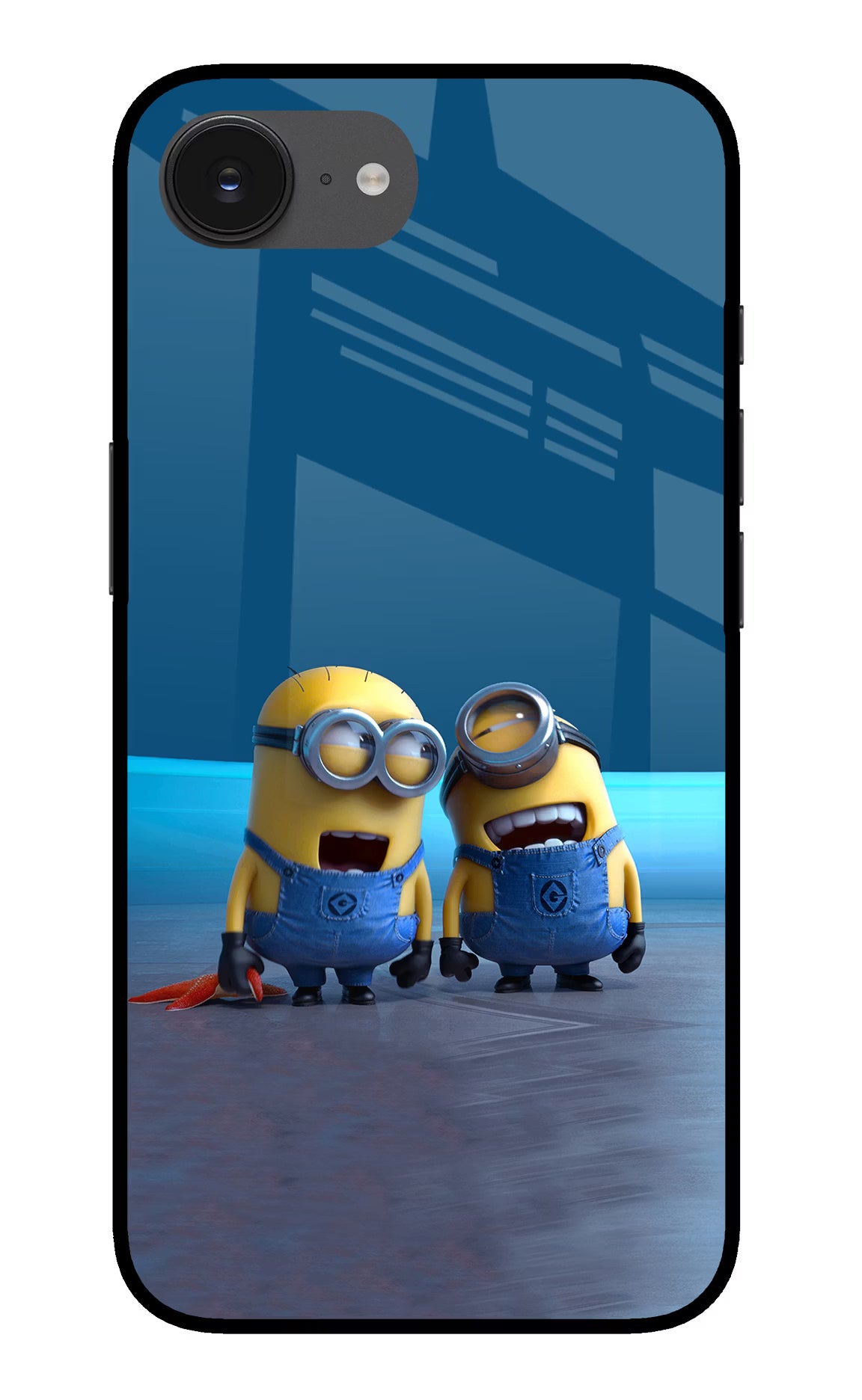 Minion Laughing iPhone 16e Glass Case Back Cover by Casekaro