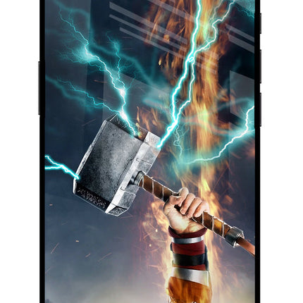 Thor Hammer Mjolnir iPhone 16e Glass Case Back Cover by Casekaro