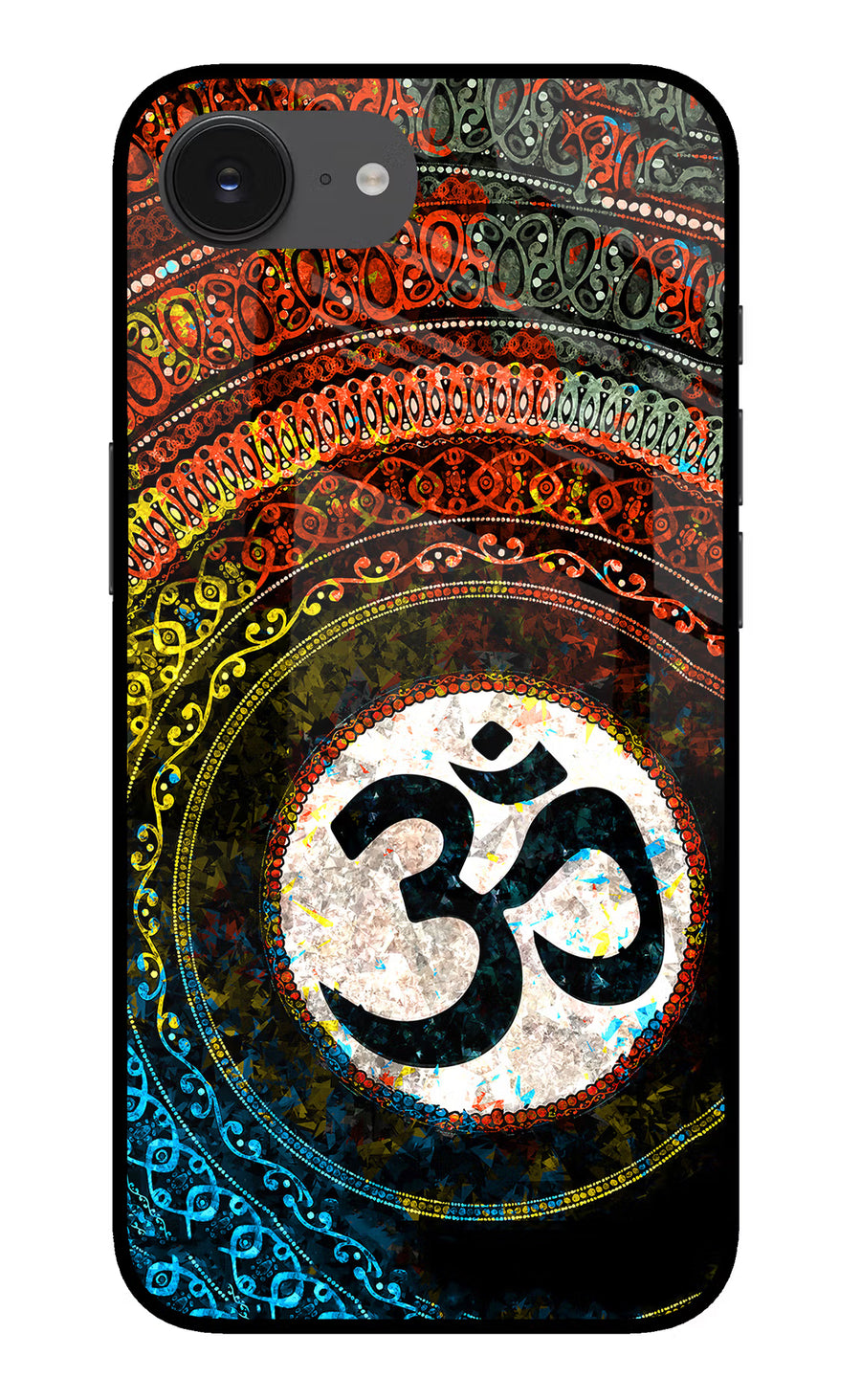 Om Cultural iPhone 16e Back Cover, Glass case