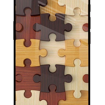 Wooden Puzzle iPhone 16e Glass Case Back Cover by Casekaro