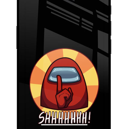 Among Us Shhh! iPhone 16e Glass Case Back Cover by Casekaro
