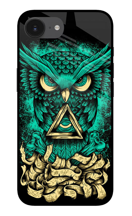Green Owl iPhone 16e Glass Case