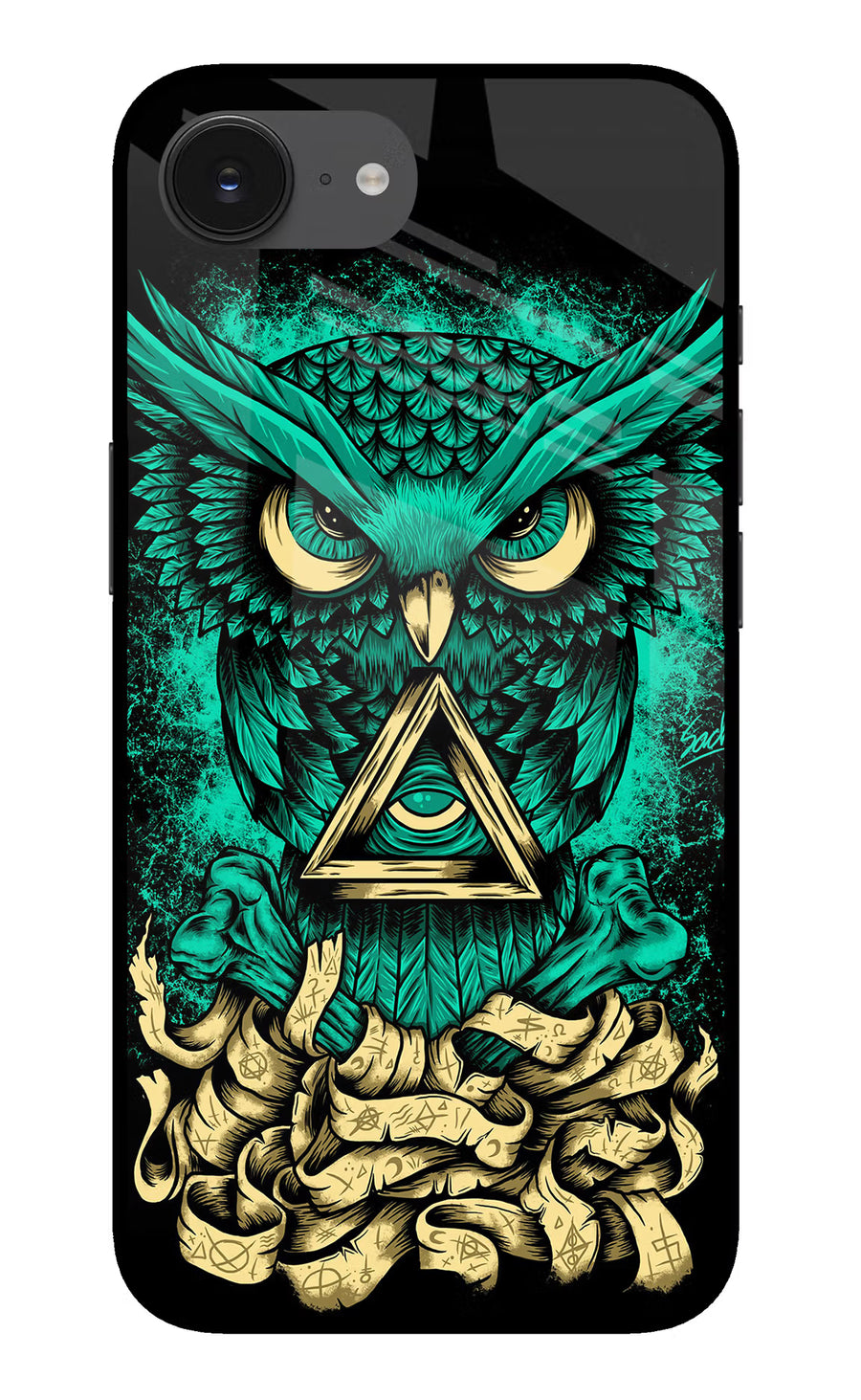 Green Owl iPhone 16e Back Cover, Glass case