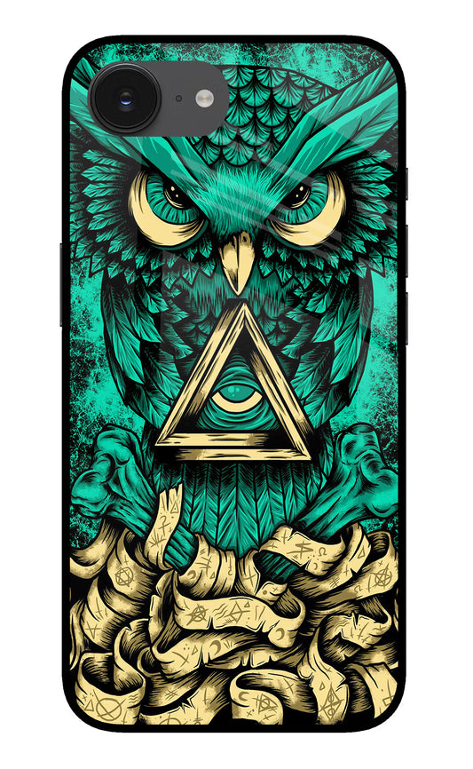 Green Owl iPhone 16e Glass Case