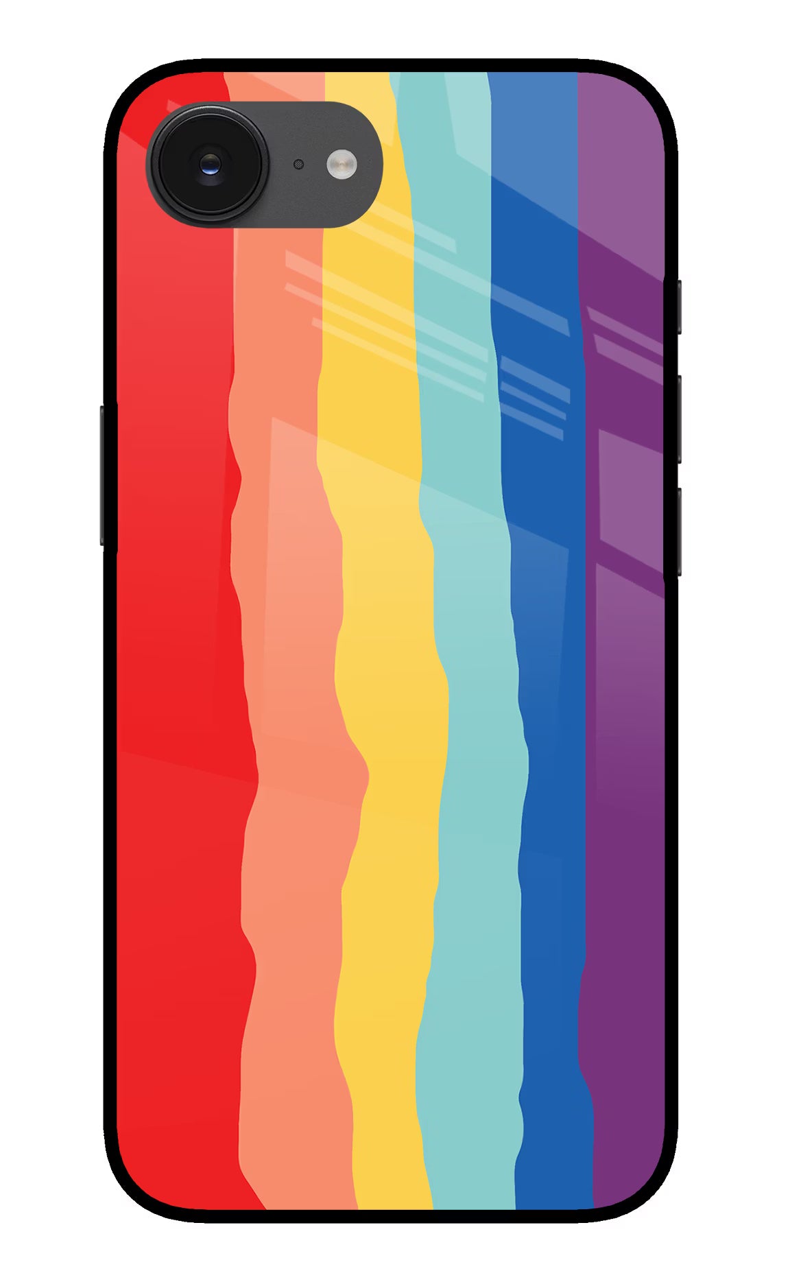 Rainbow iPhone 16e Glass Case Back Cover by Casekaro