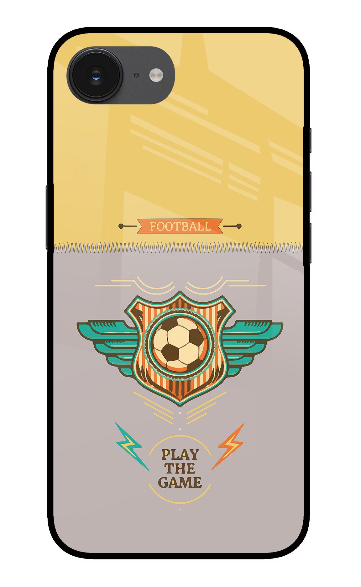 Football iPhone 16e Glass Case Back Cover by Casekaro