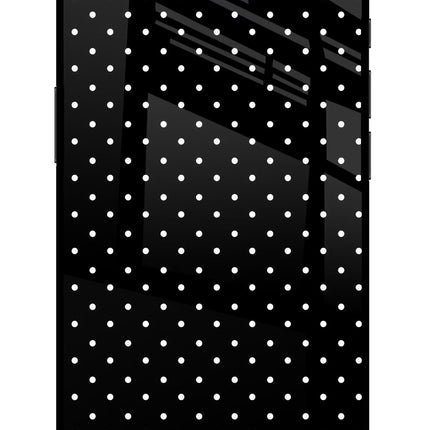 White Dots iPhone 16e Glass Case Back Cover by Casekaro