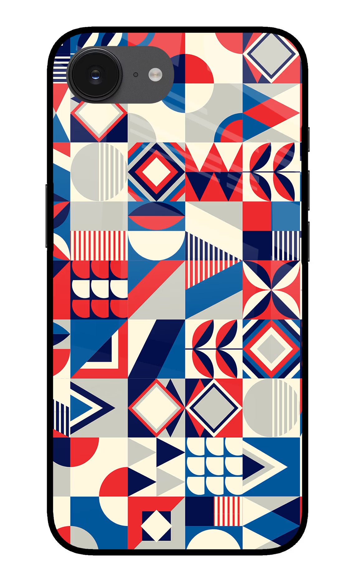 Colorful Pattern iPhone 16e Glass Case Back Cover by Casekaro